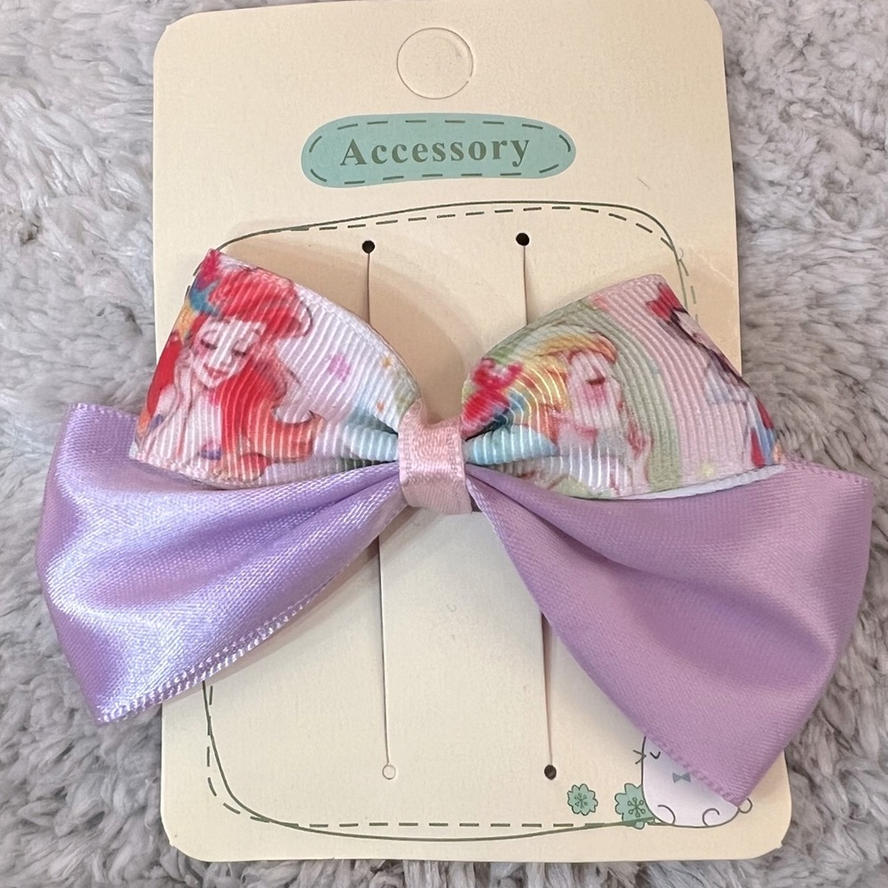 🌸3/$10) Handmade Colorful Disney Princesses Hair Bow Clip